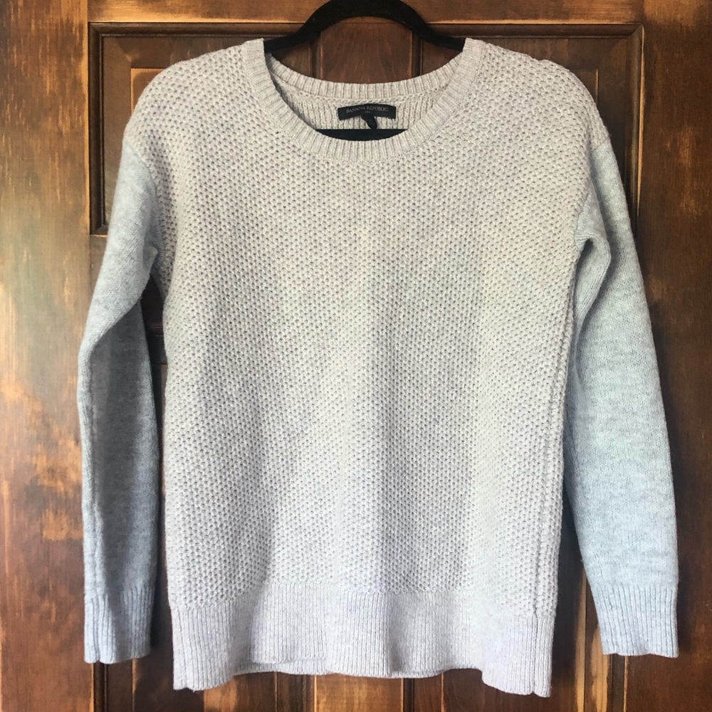 Banana Republic Grey/Off White Wool Blend Sweater